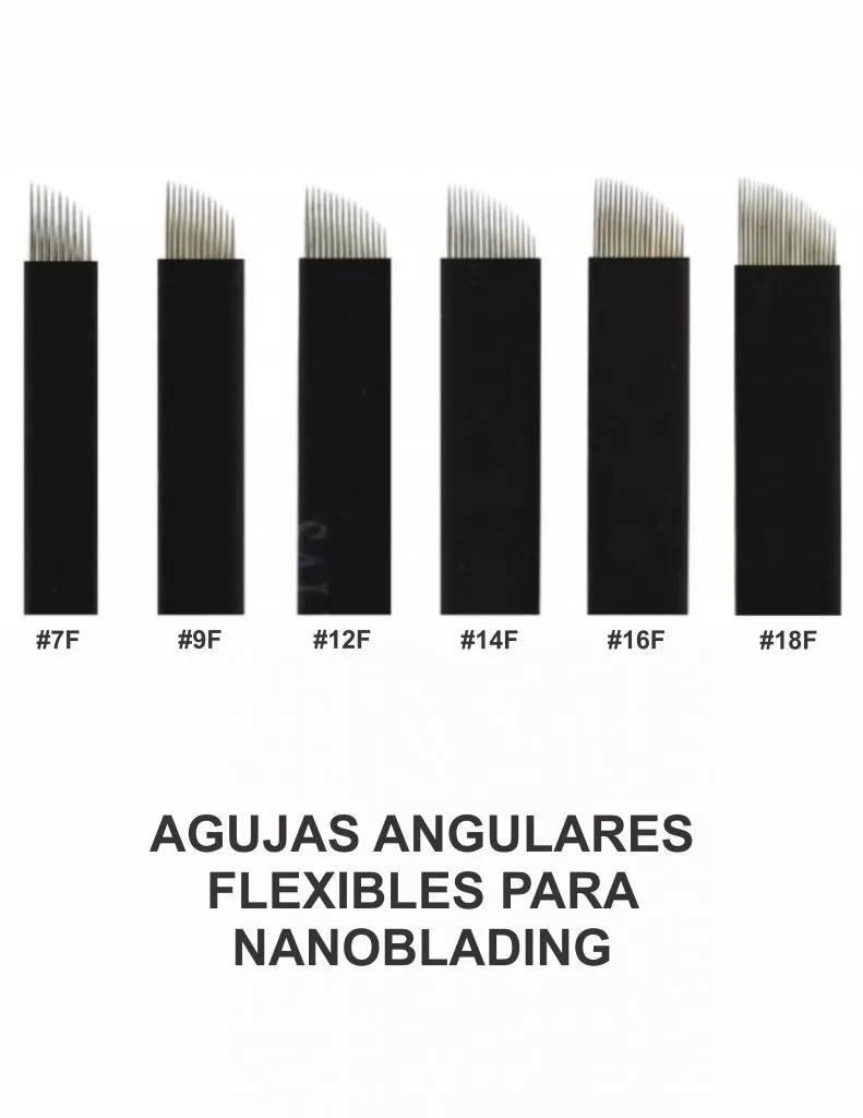 Aguja nanoblanding angular 14 pin flex negra