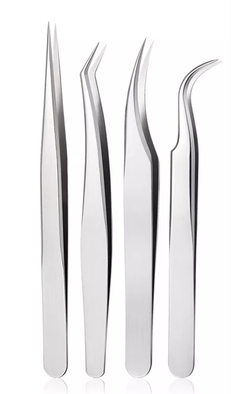 set pinzas x 4 plateadas