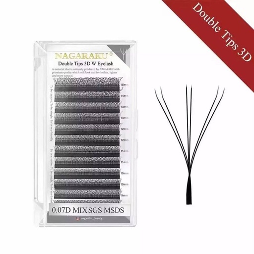 Pestañas Nagaraku W 3D doble punta 
