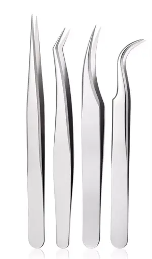 set pinzas x 4 plateadas