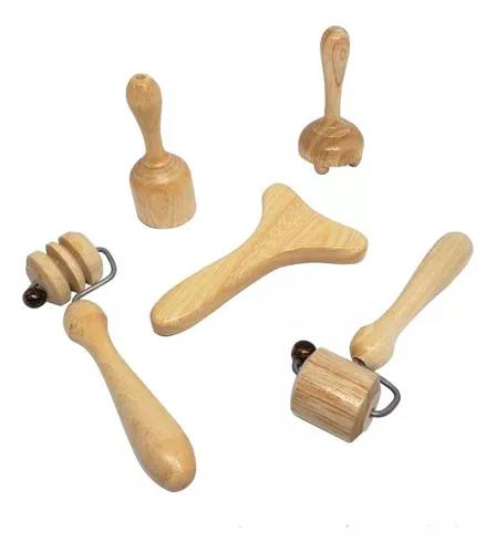 Kit De Maderoterapia Facial 5 Piezas Masajes